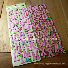 3D Dimensional Handmade Die-Cut Alphabet / Letter Paper Craft Stickers